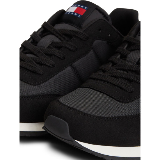 Tommy Hilfiger Mixed Texture Contrast Heel Trainers